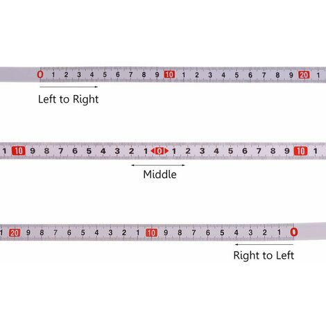 Ruban de mesure auto-adhésif de gauche à droite, droite à gauche, Au milieu  des deux côtés 1/2/3/4 / 5M (5M, Gauche à droite)