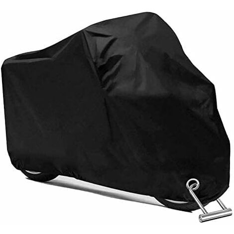  Bâche de Protection pour Moto - étanche 210D Oxford Housse ​de Protection  Anti-poussière pour Moto avec Sac de Rangement en Trou de Serrure - Noir  (220 x 95 x 110 cm)