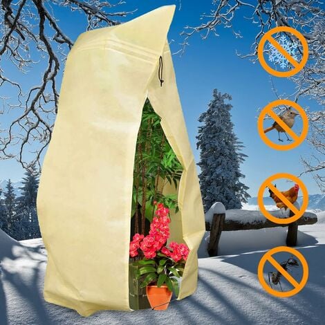 Couverture de protection contre le gel des plantes d'hiver Sac de  protection des plantes antigel Résistant aux UV, L (yu-1)