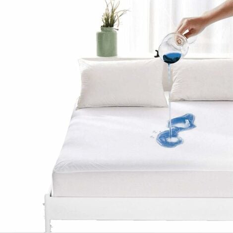 Housse intégrale matelas anti-punaises de lit imperméable Couleur blanc  Bleu Calin