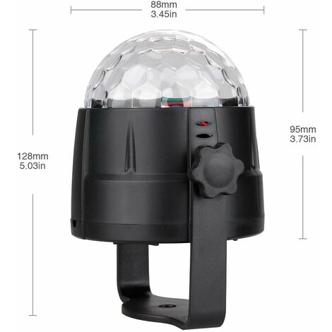 Boule disco rotative 360° à effets lumineux LED RVB 3 W - PEARL
