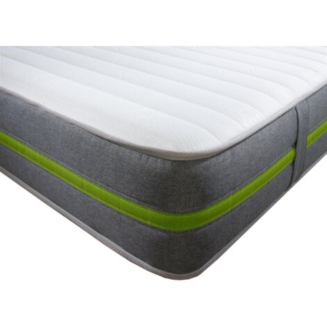 Starlight Beds Approx 8" Deep Eco-Friendly Cool Touch Top Panel Hybrid Memory Fiber with Open Coil Spring Mattress, European Single 80cm x 200cm
