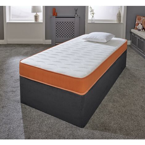 eXtreme Comfort Ltd Cooltouch Essentials Orange 18cms Deep Hybrid Spring & Memory Foam Mattress, 2ft6 Small Shorty Single