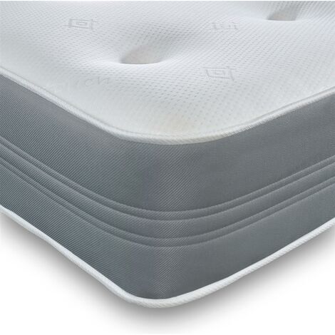 Starlight Beds - Memory Foam Cool Comfort 8" Deep Hand Tufted Spring Grey Mattress. Small Single Mattress: 75cmx 190cm