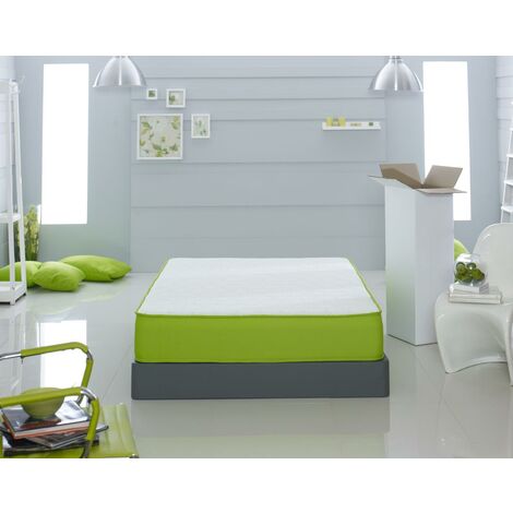 Starlight Beds - Green Hybrid Sublime Single Memory Fibre Mattress with Springs. 3ft Memory Foam Mattress (Single Mattress)