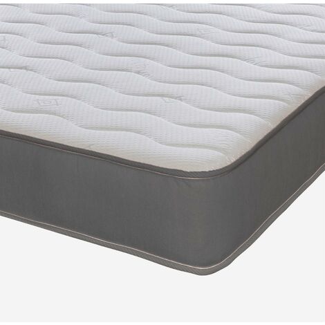 eXtreme Comfort Ltd Cooltouch Essentials Wave Grey Border Memory Foam and Spring Mattress, 4ft6 Double