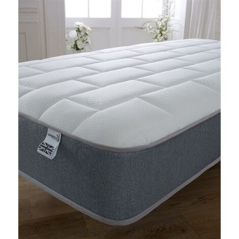 Starlight Beds 7.5" deep Memory foam Cool touch Top panel with Grey border Spring Mattress, 5ft Kingsize 150cm by 200cm