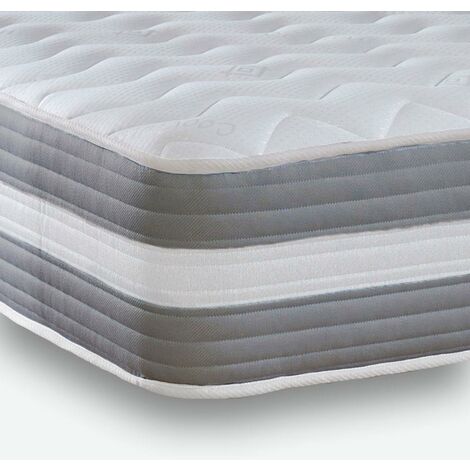 Extreme Comfort Cool touch premium 3D White 9" Deep Medium feel hybrid spring & foam mattress, White Border 3ft Single