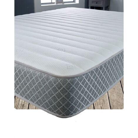 Starlight Beds – Small Double Memory Foam Mattress. Hybrid 4ft Sprung Mattress with Cool Touch Sleep Surface and Grey Border