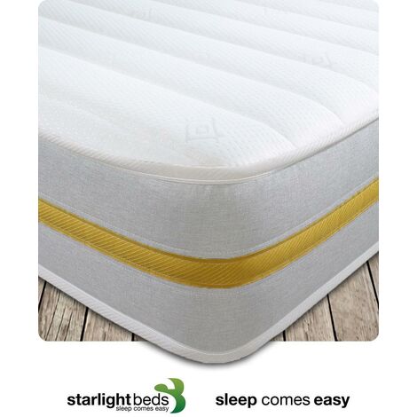 Starlight Beds – Small Double Mattress. 4ft Hybrid Small Double Memory Foam Mattress with Springs 4ft x 6ft3 STARLIGHT02 (Small Double Mattress – 120cm x 190cm)