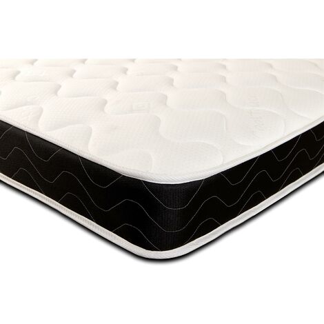 Starlight Beds Alphard Black Quilted Bonnell Sprung Memory Foam Mattress, 2ft6 by 5ft9 Shorty Small Single