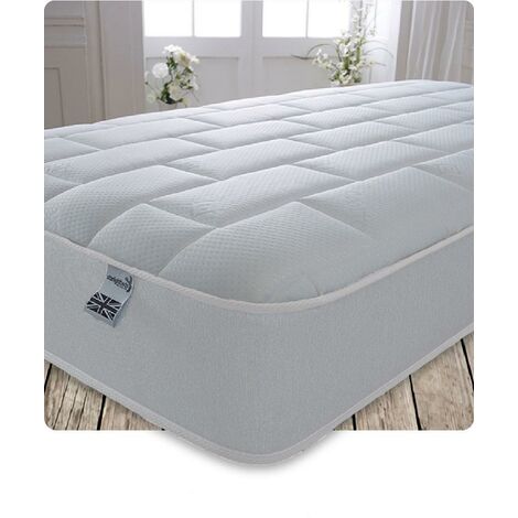 Starlight Beds – Single Mattress. 7.5 Inch Deep Sprung Single Foam Free Mattress Finished with a Luxurious Soft Cool Touch Top Panel and White Border (3ft Single Mattress 90cm x 190cm)