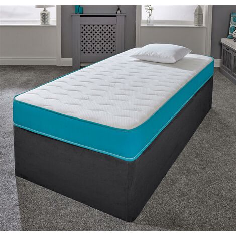 Extreme Comfort Essentials Teal Blue Memory Foam Spring Mattress Small Single 75cmx190cm