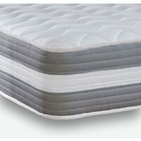 Extreme Comfort Cool touch premium 3D White 9" Deep Medium feel hybrid spring & foam mattress, Grey Border 2ft6 Small Single