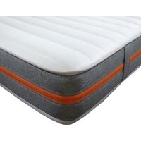 Starlight Beds Approx 7.5 Inch Deep Orange line Border Eco-Friendly Hybrid Memory Fiber with Bonnel Spring Mattress, 4ft Small Double 120cm x 190cm