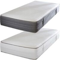Starlight Beds – Single Mattress. Eco Friendly Single Mattress with Springs and Memory Fibre with Cool Touch Sleeping Surface and Grey Border.