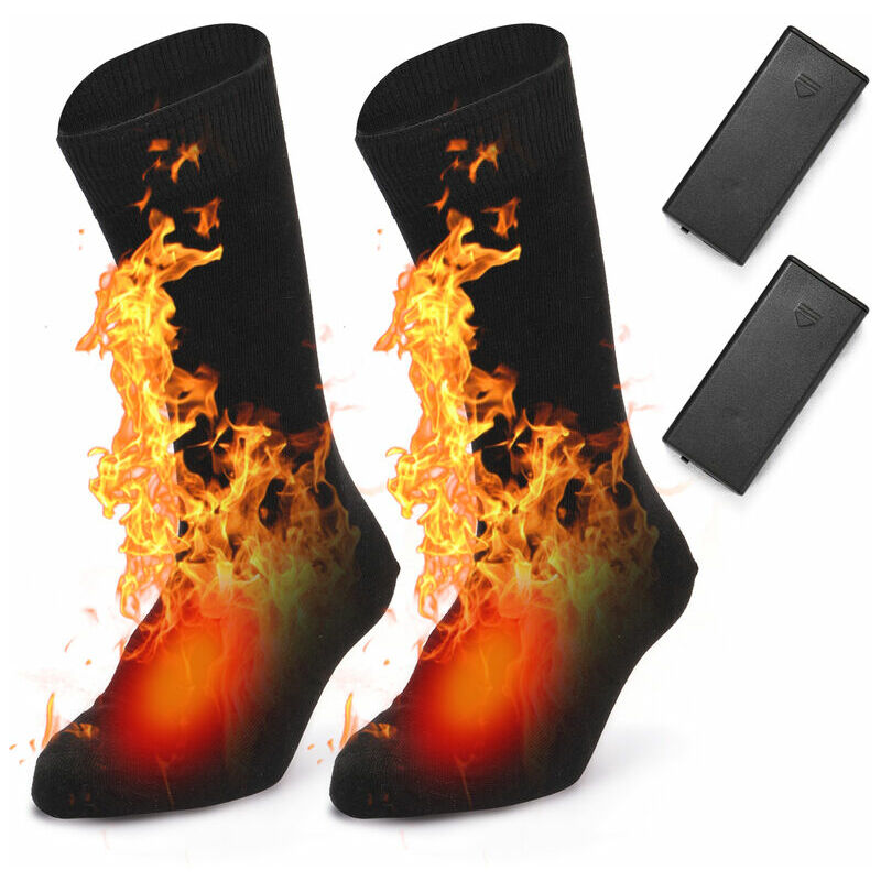 Calcetines climatizada electrica con pilas del tiempo frio calor calcetines para hombres y mujeres al aire libre que acampa yendo a caballo de la motocicleta calientes de los calcetines de invierno, 2pcs de la bateria para cada calcetin