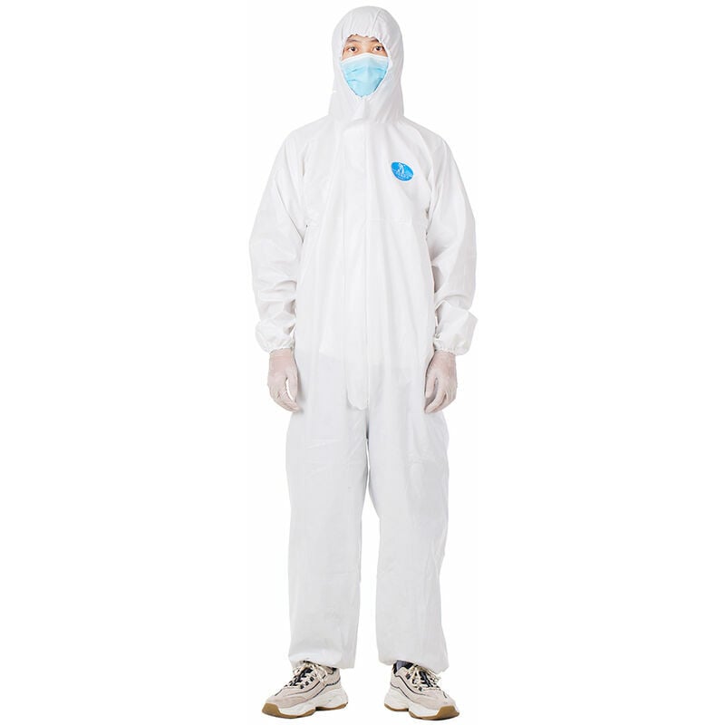 Traje de aislamiento antiepidemia desechable para evitar la invasion del personal Ropa protectora Monos a prueba de polvo Antiestatico, Blanco, 165 # - Blanco, 165 #