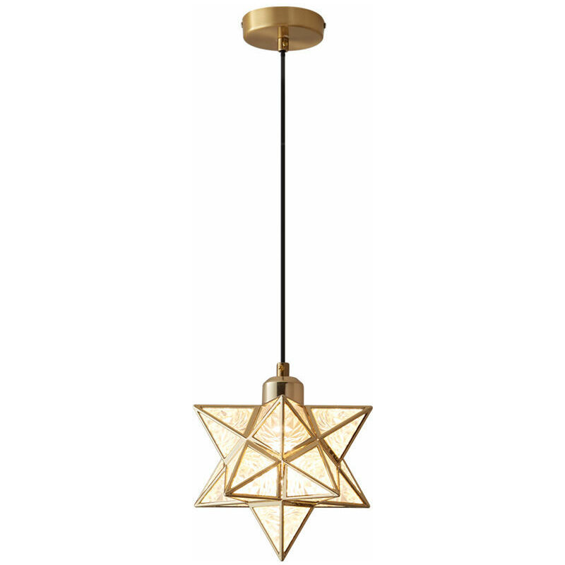 Candelabro moderno de estrella de Moravia, lámpara de estrella colgante transparente (dorado)