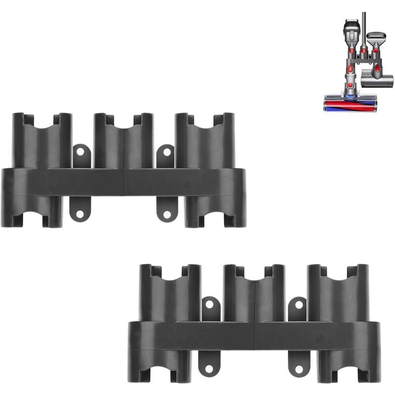 2 soportes de montaje en pared para aspiradora Dyson V11 V10 V8 V7, soporte de almacenamiento de accesorios de estación de muelles de montaje en pared para Dyson Cyclone V10 V11 V8 V7 SV12 Series (con paquete de piezas)