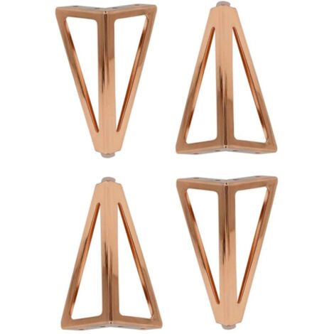 [OCCASION] 4x Pieds de Table en Métal Triangulaires 15cm Pieds de Meuble Style Moderne pour Armoires Canapés Lit Rose