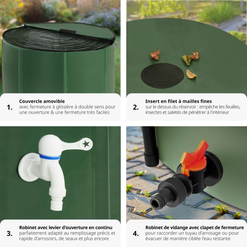 SÜDMETALL Collecteur D'Eau De Pluie Cuivre 100mm - Rendement 75%, Résistant Au Gel, Installation Facile