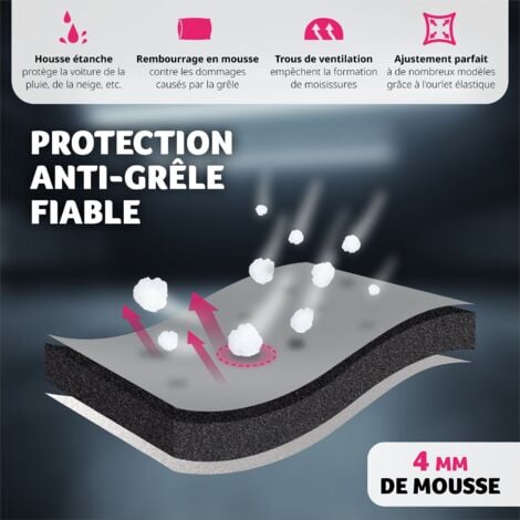 Bâche de voiture anti-grêle imperméable et respirante - M (431 x 165 x 120 cm)