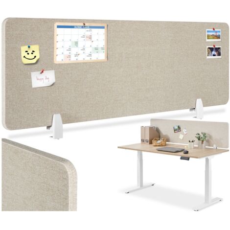 Tectake – Cloison de bureau insonorisante Noisy – Dimensions 160x40cm – Matériaux PET et polyester – Coins arrondis pour look moderne (1/5)