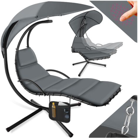 Tectake – Fauteuil suspendu avec pare-soleil amovible – Protection UV – Construction en acier laqué époxy – Capacité de charge 160 kg