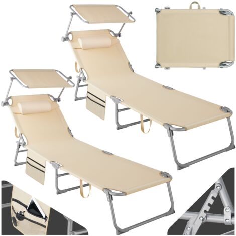 Bain de soleil réglable en résine tressée et aluminium beige