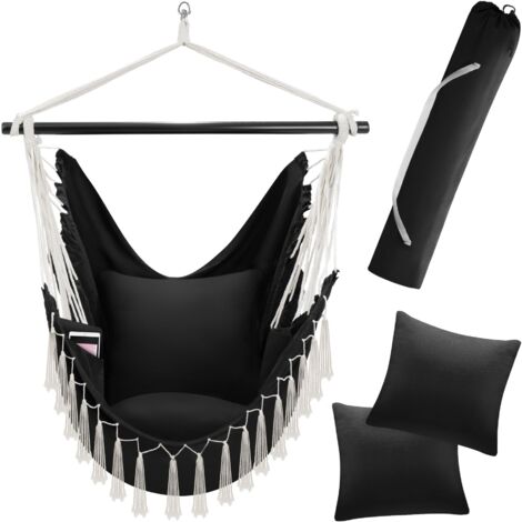 Fauteuil suspendu Coussins d'assise et de dossier extra épais noir