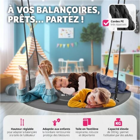 Balançoire nid d'oiseau Swayer, réglable en hauteur, 300 kg - Ø 120 cm