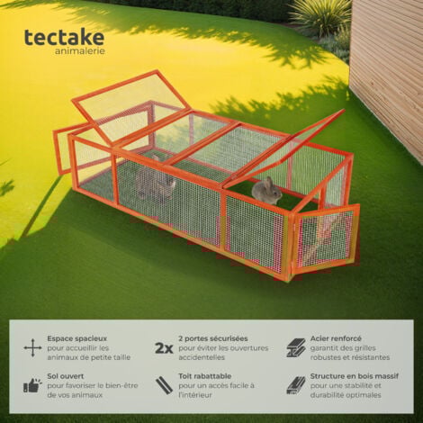Enclos pour rongeurs en bois 181 x 90 x 48 cm