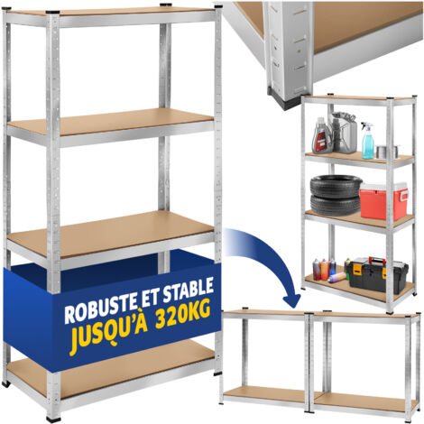 Etagère charge lourde d'angle plateau en acier 160x80x40 cm
