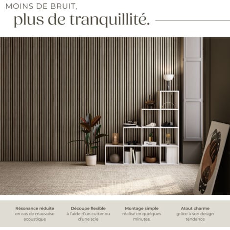 Panneaux acoustiques SONIC WALL aspect bois - Chêne foncé, Lot de 2