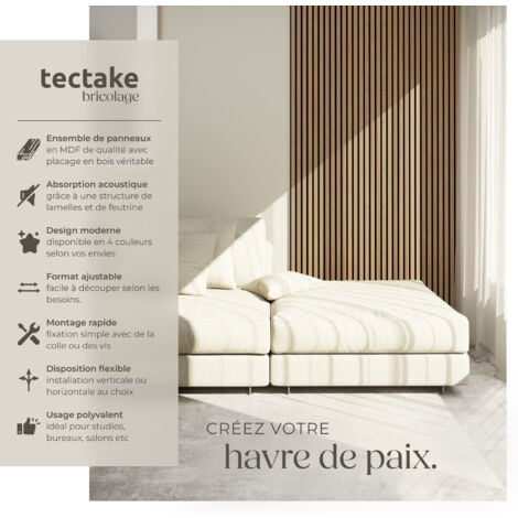 Panneaux acoustiques SONIC WALL aspect bois - Chêne clair, Lot de 2