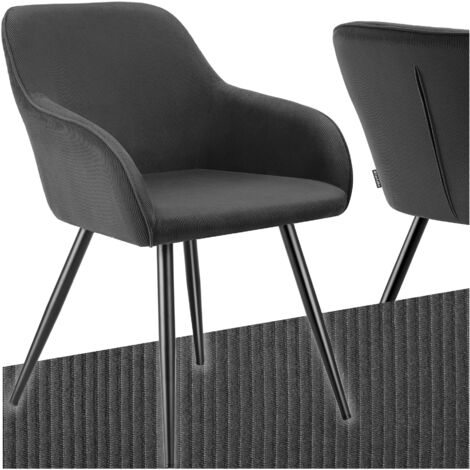 Chaise élégante aspect corde avec forme ergonomique anthracite/noir (1/5)