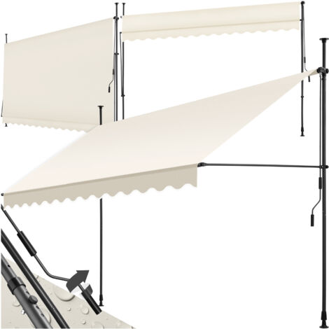 Store à pince sans perçage en polyester 350 x 180 cm beige
