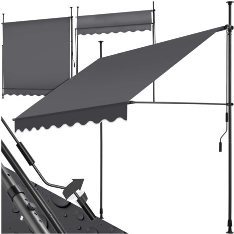 Store à pince sans perçage en polyester 200 x 180 cm gris