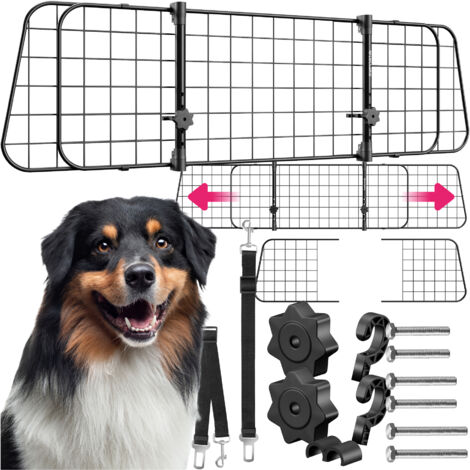 Grille de protection pour chien réglable en largeur avec sécurité