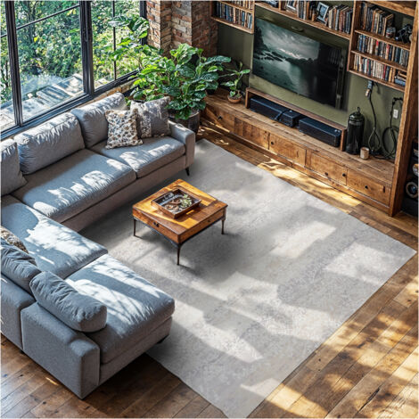 Tapis design vintage à poils courts lavable antidérapant 240x340cm