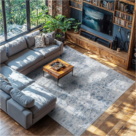 Tapis design vintage motif oriental poils courts 240x340cm
