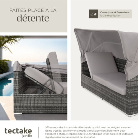 Canapé de jardin San Marino avec structure en aluminium - gris