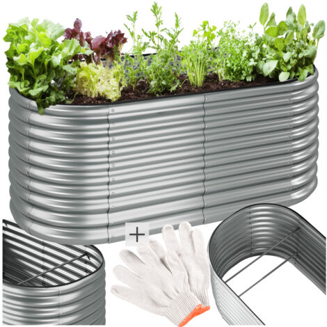 Carré potager 200 x 100 80 cm en acier galvanisé capacité 1257 L