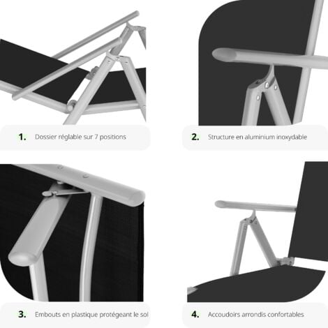 Transat en acier pliable Résistant aux intempéries et aux rayons UV