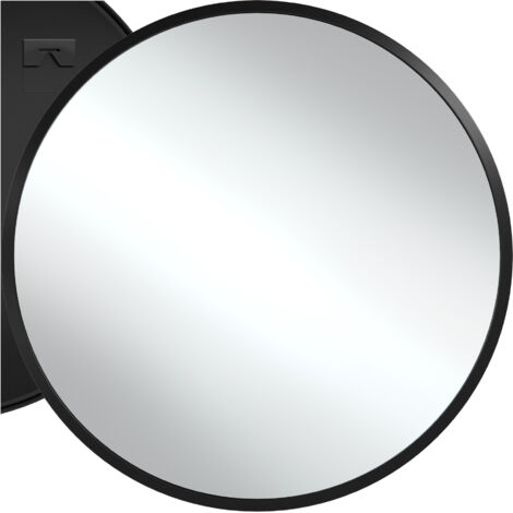Tectake – Miroir mural rond 80cm – Cadre en aluminium anodisé – Épaisseur verre 3mm – Installation rapide avec crochets stables (1/5)