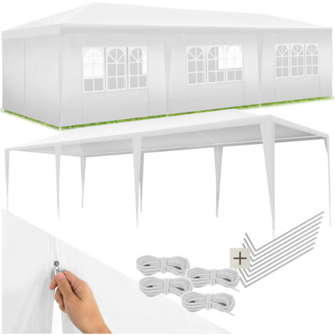 Tectake – Pavillon 9x3m imperméable avec 8 panneaux latéraux amovibles – Acier revêtu – Protection UV 30+ – Installation rapide et stable (1/5)