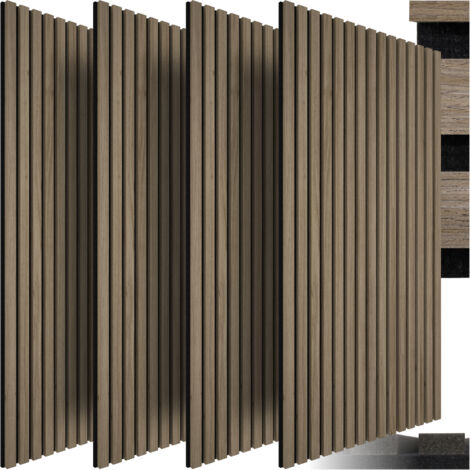 Lot de 4 panneaux acoustiques aspect bois 60 x 120 2,1 cm clair