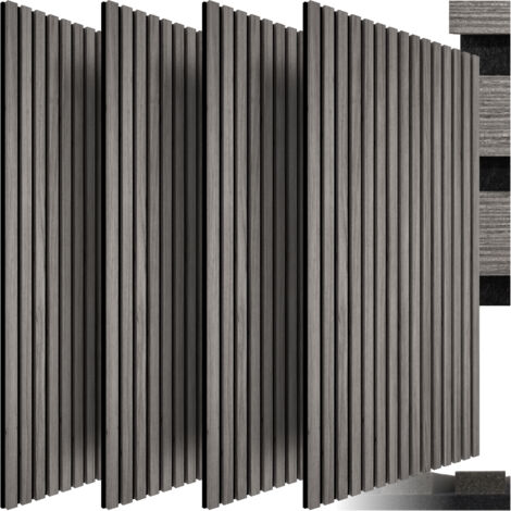 Lot de 4 panneaux acoustiques 60 x 120 2,1cm chêne gris clair