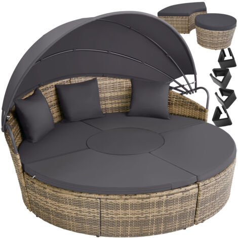 Bain de soleil rond au Design contemporain luxueux marron naturel